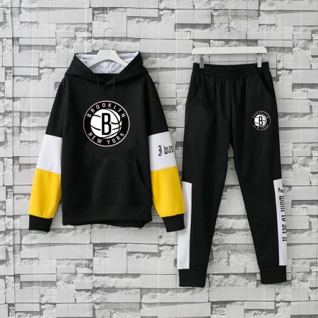 Men's Brooklyn Nets 2019 Black Tracksuits Hoodie Suit