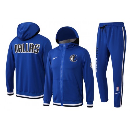 Men's Dallas Mavericks 75th Anniversary Royal Performance Showtime Full-Zip Hoodie Jacket And Pants Suit