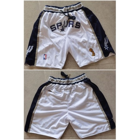 Men's San Antonio Spurs White Shorts (Run Small)