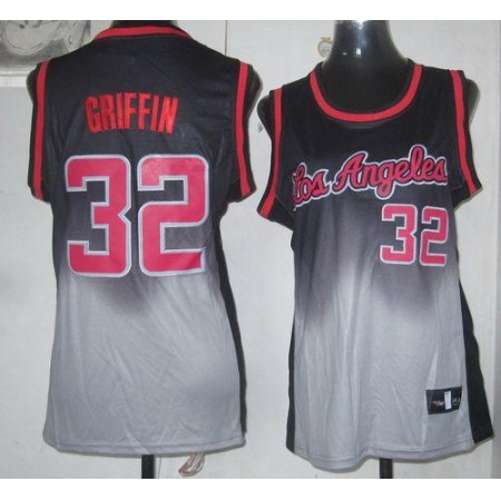 Clippers #32 Blake Griffin Black/Grey Women's Fadeaway Fashion Stitched NBA Jersey