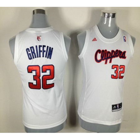 Clippers #32 Blake Griffin White Women Fashion Stitched NBA Jersey