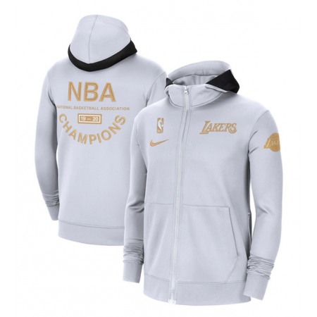 Women's Los Angeles Lakers 2020 White Champions Ring Therma Flex Full-Zip NBA Hoodie