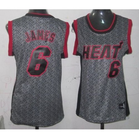 Heat #6 LeBron James Grey Women's Static Fashion Stitched NBA Jersey