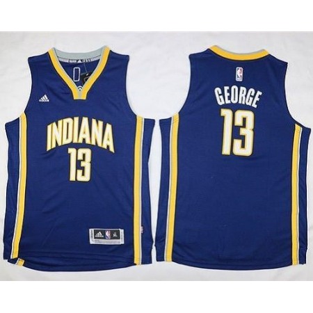 Pacers #13 Paul George Navy Blue Youth Stitched NBA Jersey