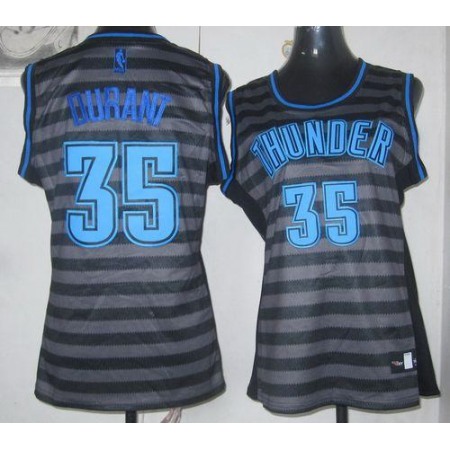 Thunder #35 Kevin Durant Black/Grey Women's Groove Stitched NBA Jersey