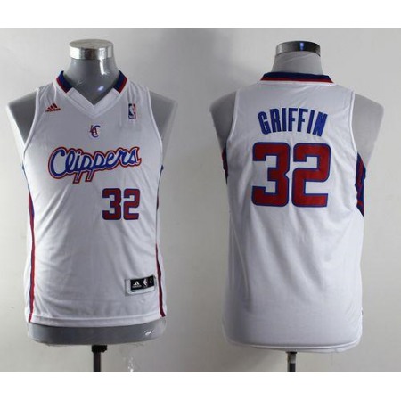 Clippers #32 Blake Griffin White Stitched Youth NBA Jersey