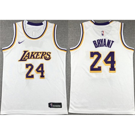 Youth Los Angeles Lakers #24 Kobe Bryant White Stitched Basketball Jersey