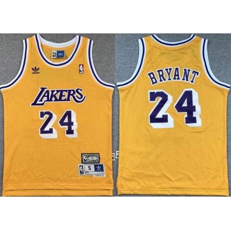 Youth Los Angeles Lakers #24 Kobe Bryant Yellow Stitched Basketball Jersey