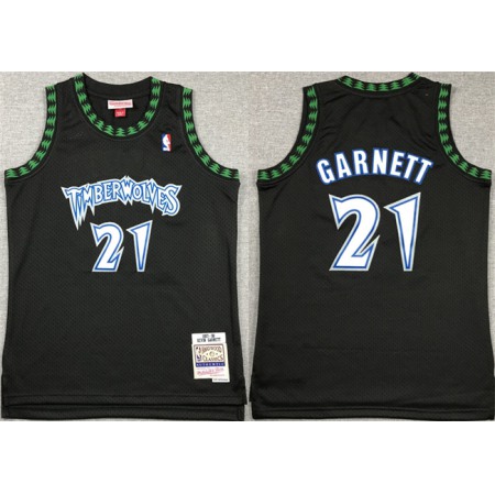 Youth Minnesota Timberwolves #21 Kevin Garnett Black Stitched Jersey