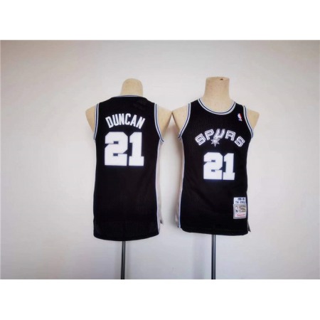 Youth Spurs #21 Tim Duncan Black Stitched Jersey