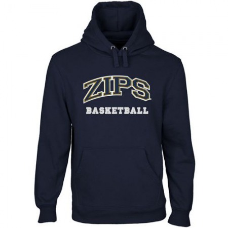 Akron Zips Custom Sport Arch Applique Pullover Hoodie Navy Blue