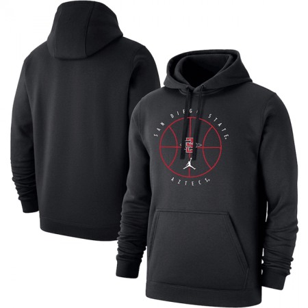 Men's San Diego State Aztecs Black Basketball Icon Club Fleece Pullover Hoodie