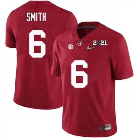 Men's Alabama Crimson Tide #6 DeVonta SmithRed 2021 National Champions Stitched Jersey