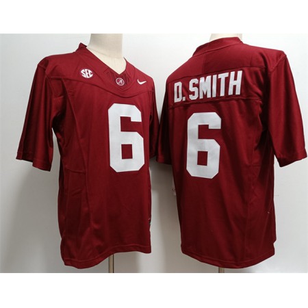 Men's Alabama Crimson Tide #6 DeVonta Smith Red Stitched Jersey