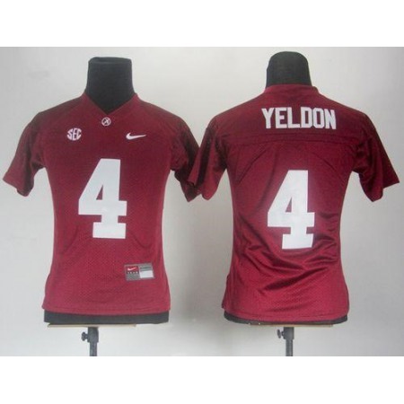 Crimson Tide #4 T.J Yeldon Red Women's Stitched NCAA Jersey