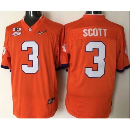 Tigers #3 Artavis Scott Orange 2016 National Championship Stitched NCAA Jersey