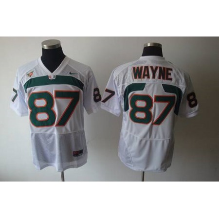 Hurricanes #87 Reggie Wayne White Stitched NCAA Jerseys