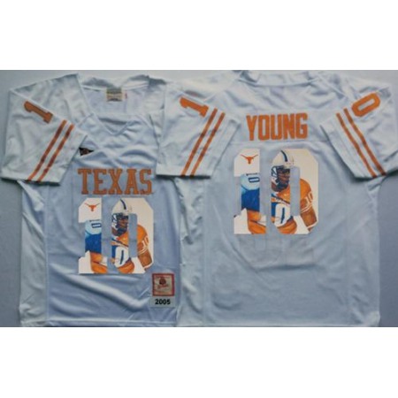 Longhorns #10 Vince Young White Player Fashion Stitched NCAA Jersey