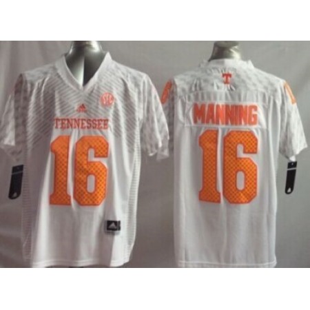 Vols #16 Peyton Manning White Stitched Youth NCAA Jersey