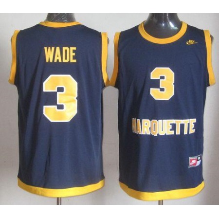 Golden Eagles #3 Dwyane Wade Navy Blue Basketball Stitched NCAA Jersey