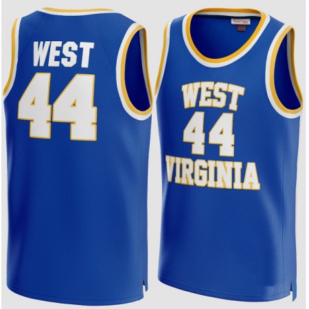 Men's West Virginia Mountaineers #44 Jerry West Blue Stitched Jersey