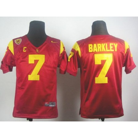 Trojans #7 Matt Barkley Red PAC-12 C Patch Stitched Youth NCAA Jersey