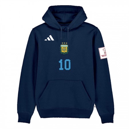 Men's Argentina #10 Messi Navy 2022 FIFA World Cup Soccer Hoodie 001