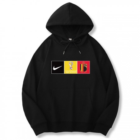 Men's Belgium World Cup Soccer Hoodie Black