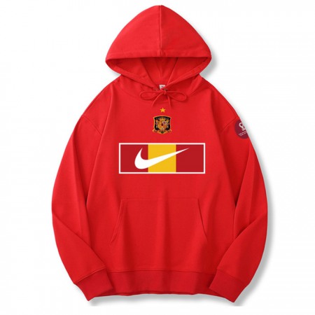 Men's Spain World Cup Soccer Hoodie Red 001