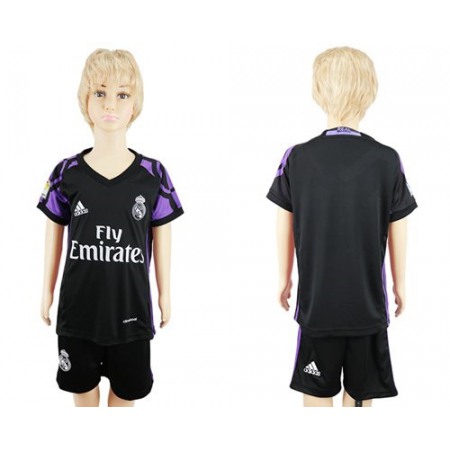 Real Madrid Blank Black Kid Soccer Club Jersey