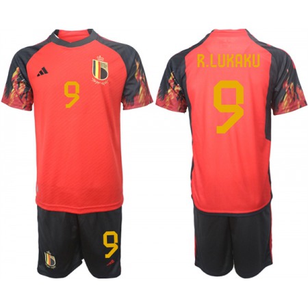 Men's Belgium #9 R.Lukaku Red 2022 FIFA World Cup Home Soccer Jersey Suit