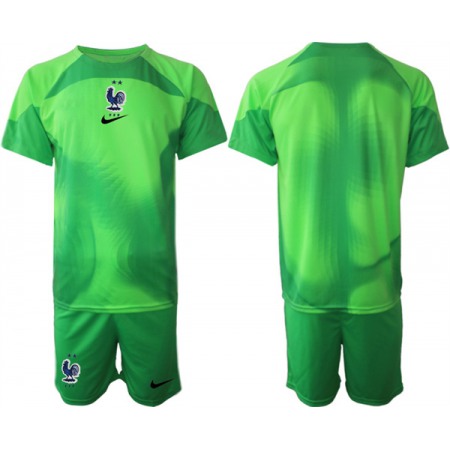 Men's France Goalkeeper Green 2022 FIFA World Cup Home Soccer Jersey Suit