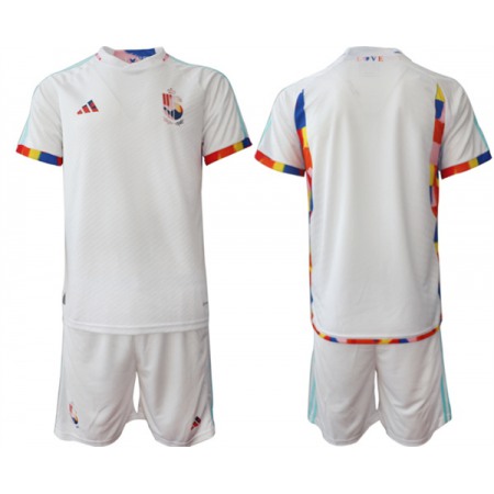 Men's Belgium Custom White 2022 FIFA World Cup Away Soccer Jersey Suit