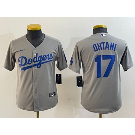 Youth Los Angeles Dodgers #17 Shohei Ohtani Grey Stitched Baseball Jersey