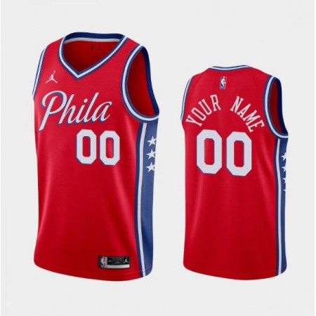 Men's Philadelphia 76ers Active Player Custom Red Statement Stitched Jersey