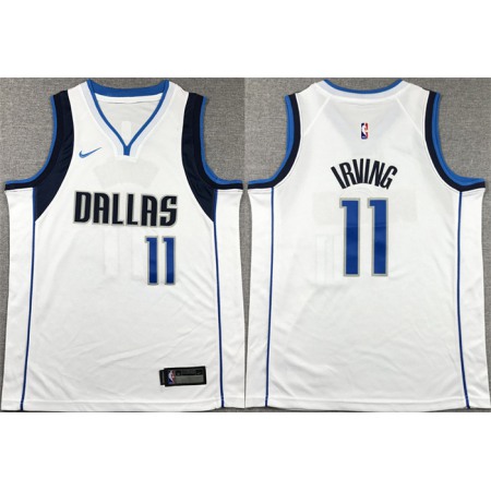 Youth Dallas Mavericks #11 Kyrie Irving White Stitched Basketball Jersey