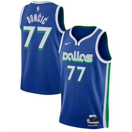 Youth Dallas Mavericks #77 Luka Doncic Blue City Edition Stitched Basketball Jersey