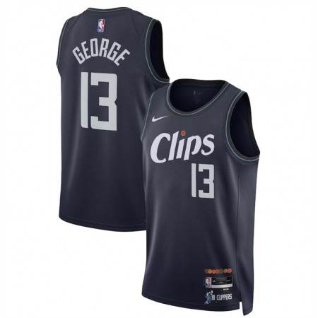 Youth Los Angeles Clippers #13 Paul George Navy City Edition Stitched Basketball Jersey