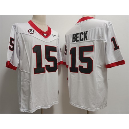 Georgia Bulldogs #15 Carson Beck White Stitched Jersey