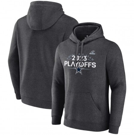 Men's Dallas Cowboys Heather Charcoal 2023 Playoffs Fleece Pullover Hoodie