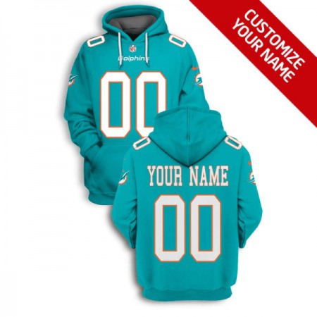 Men's Miami Dolphins Active Player Custom 2021 Aqua Pullover Hoodie