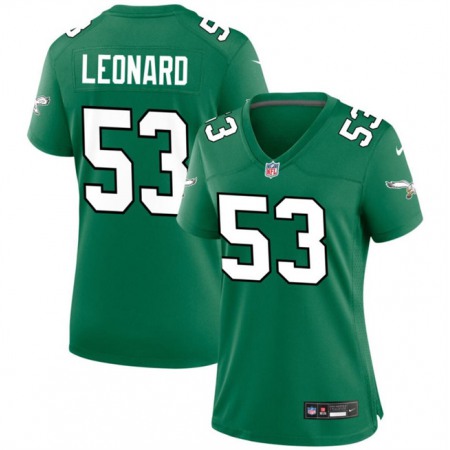 Women's Philadelphia Eagles #53 Shaquille Leonard Green Stitched Football Jersey(Run Small)