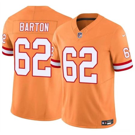 Men's Tampa Bay Buccaneers #62 Graham Barton Orange 2024 Draft F.U.S.E. Throwback Limited Stitched Jersey