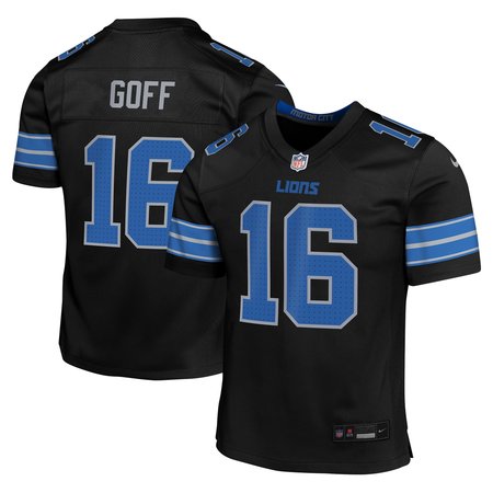 Youth Detroit Lions Jared Goff Nike Black Alternate Player Game Jersey