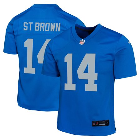 Youth Detroit Lions Amon-Ra St. Brown Nike Blue Alternate Game Jersey