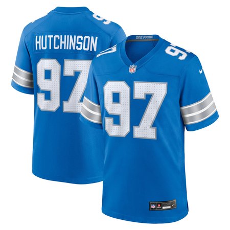 Men's Detroit Lions Aidan Hutchinson Nike Blue Game Jersey