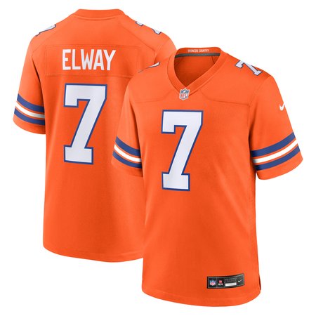 Men's Denver Broncos John Elway Nike Orange Mile High Collection 1977 Throwback Retired Player Game Jersey