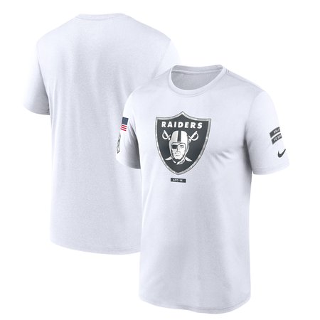 Men's Las Vegas Raiders Nike White 2024 Salute To Service Legend Performance T-Shirt