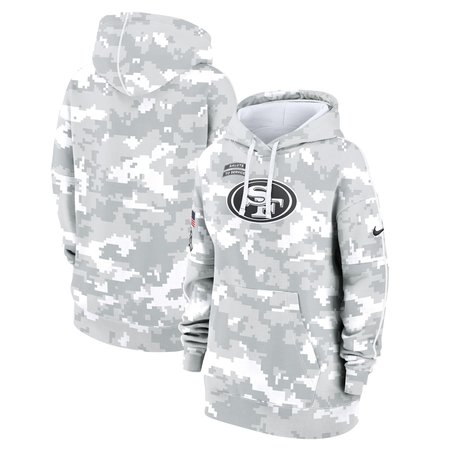 Women's San Francisco 49ers Nike Arctic Camo 2024 Salute To Service Club Fleece Pullover Hoodie