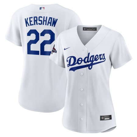 Women's Los Angeles Dodgers Clayton Kershaw Nike White 2024 World Series Champions Home Replica Player Jersey